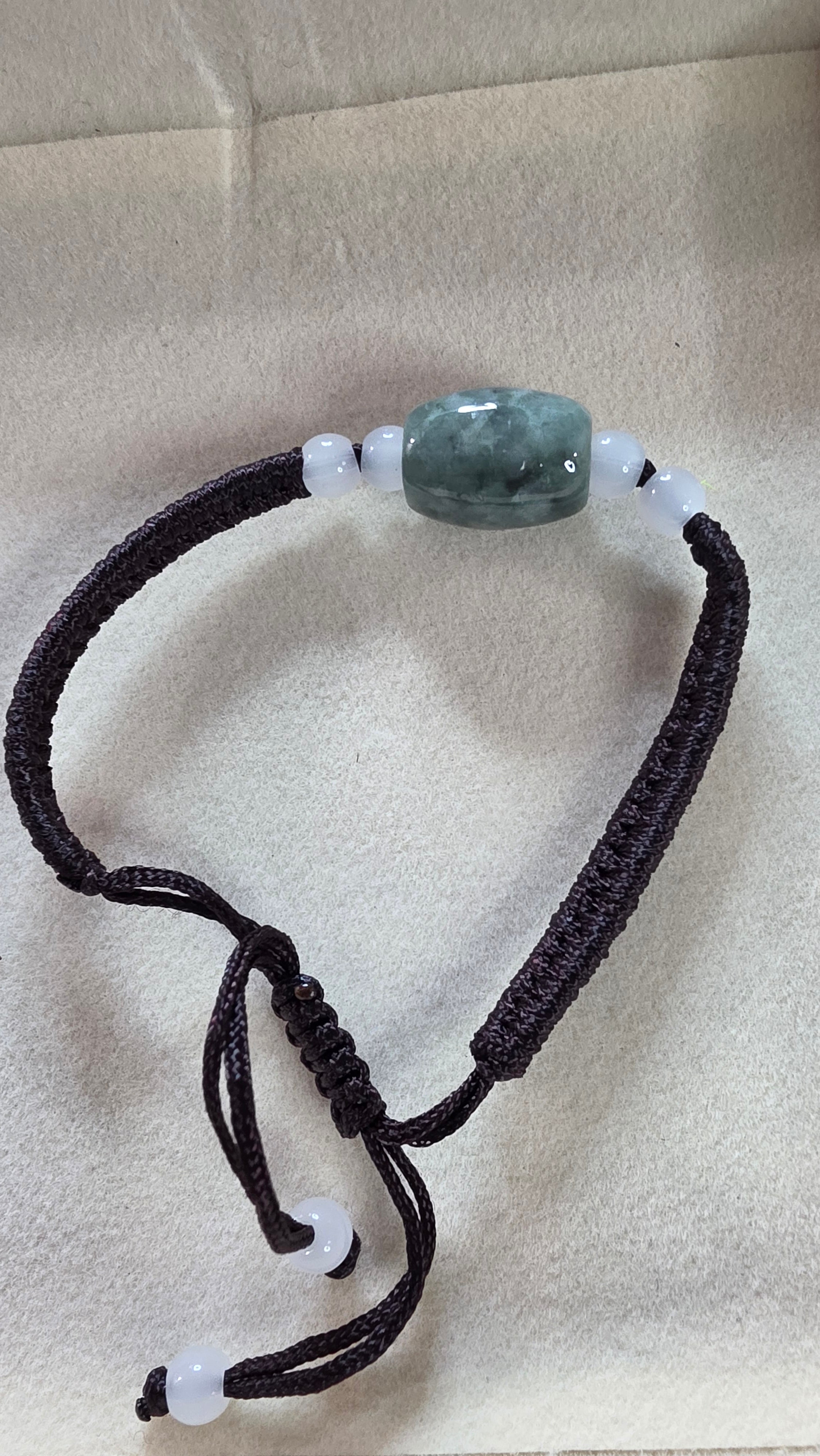 Blue Water Jade Adjustable Cord Bracelet