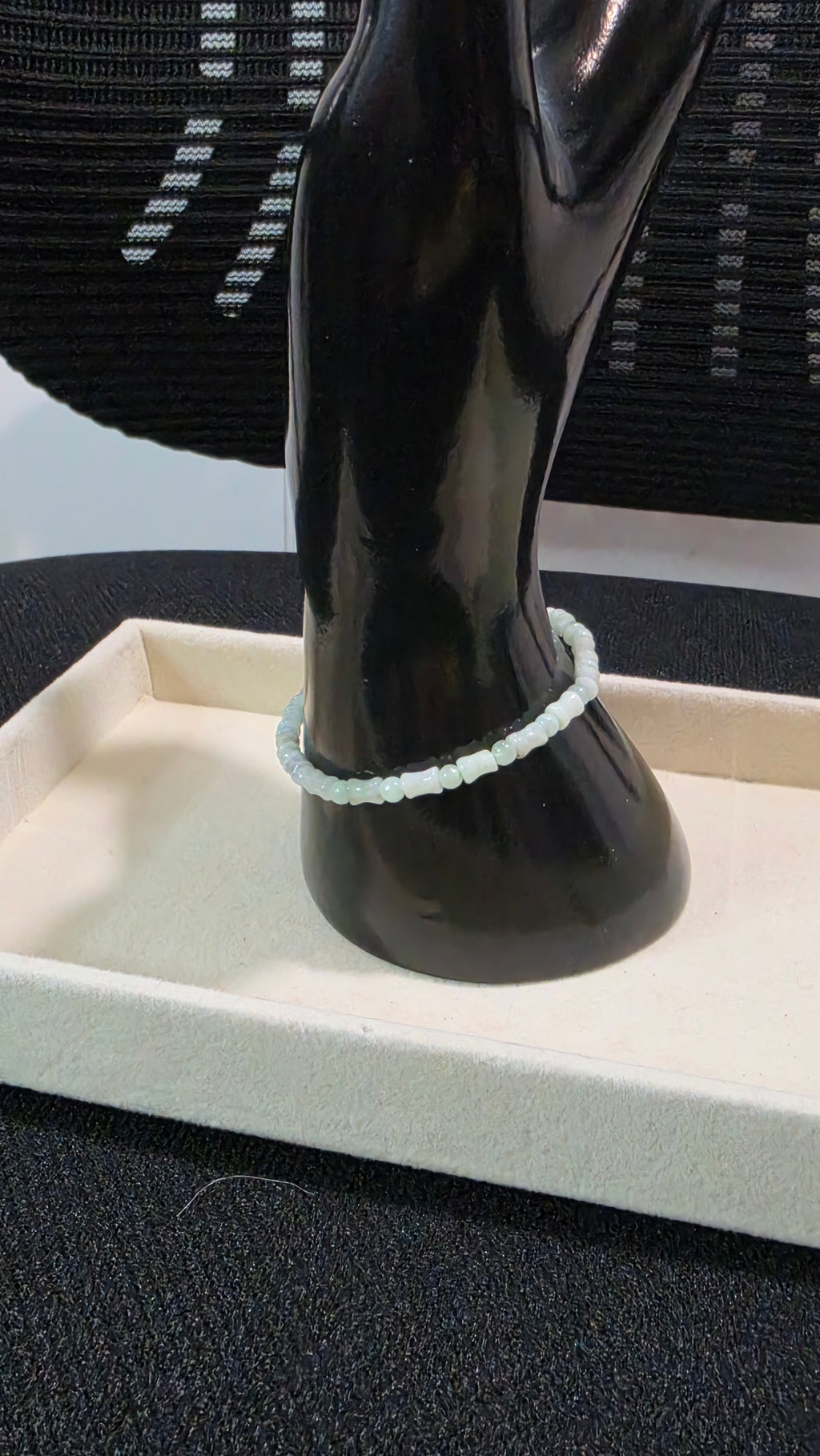 Blue Water Jade Bamboo Bead Bracelet