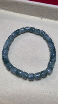 Blue Water Jade Cylinder Bead Bracelet