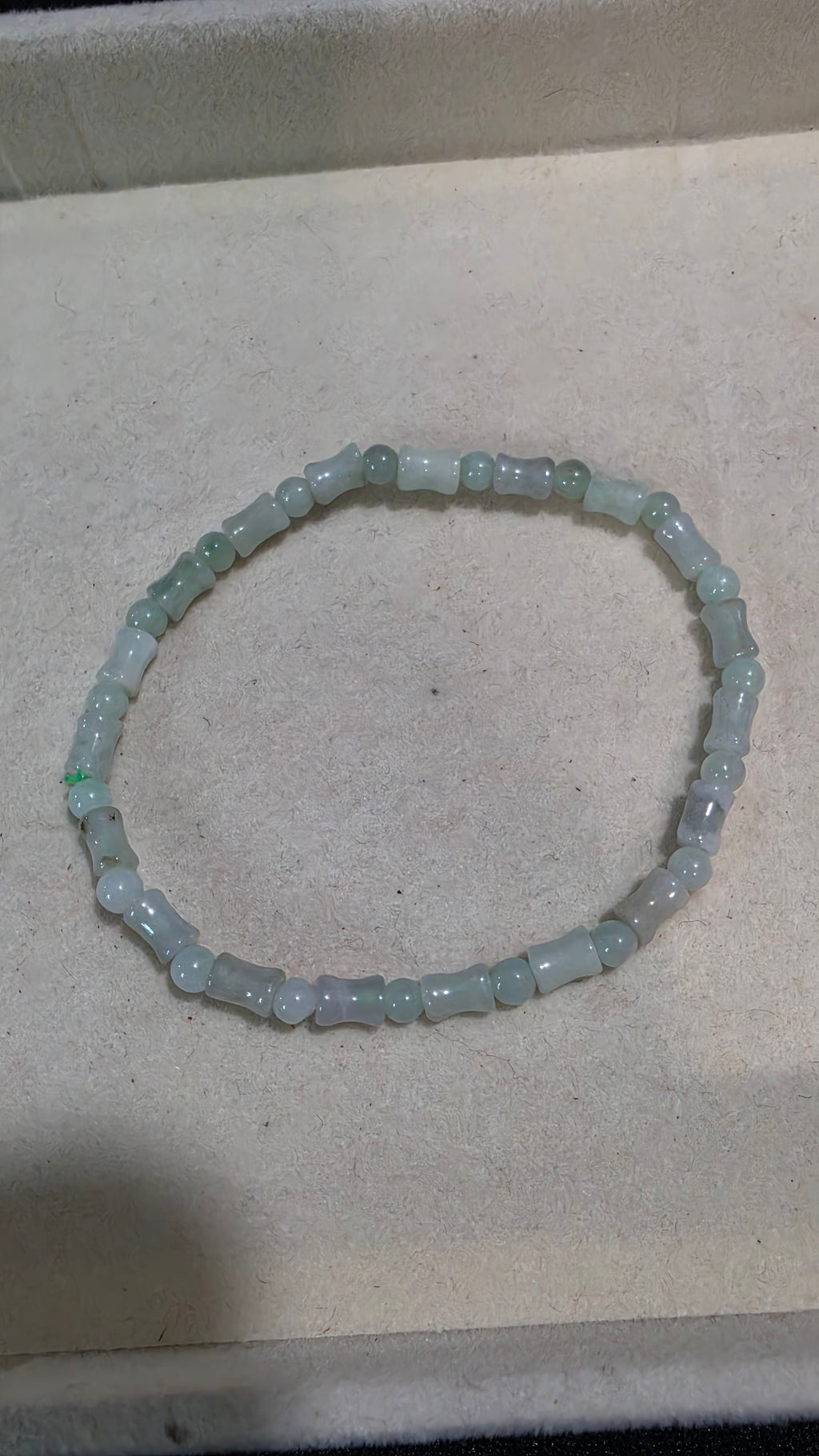 Blue Water Jade Bamboo Bead Bracelet