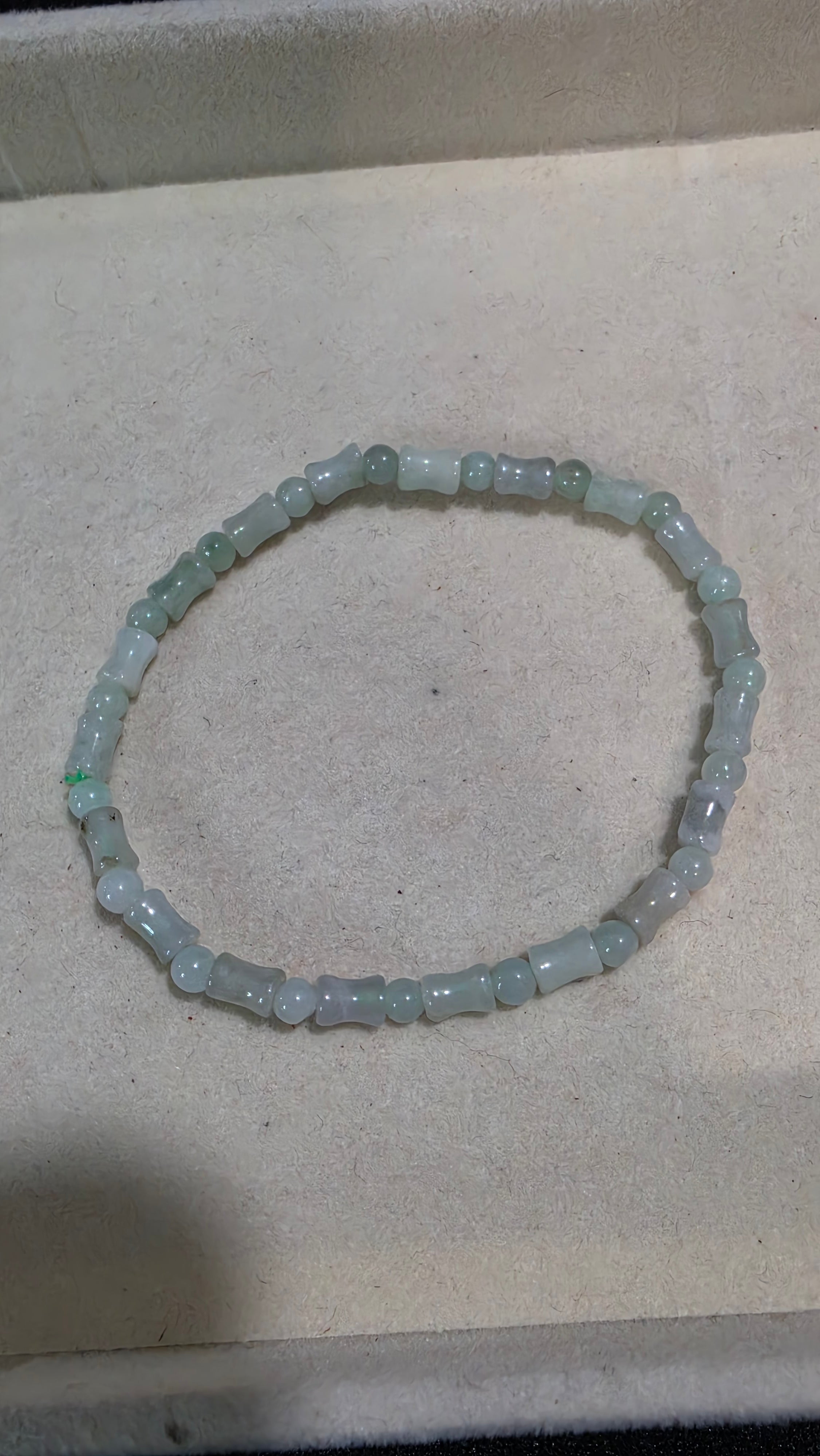 Blue Water Jade Bamboo Bead Bracelet