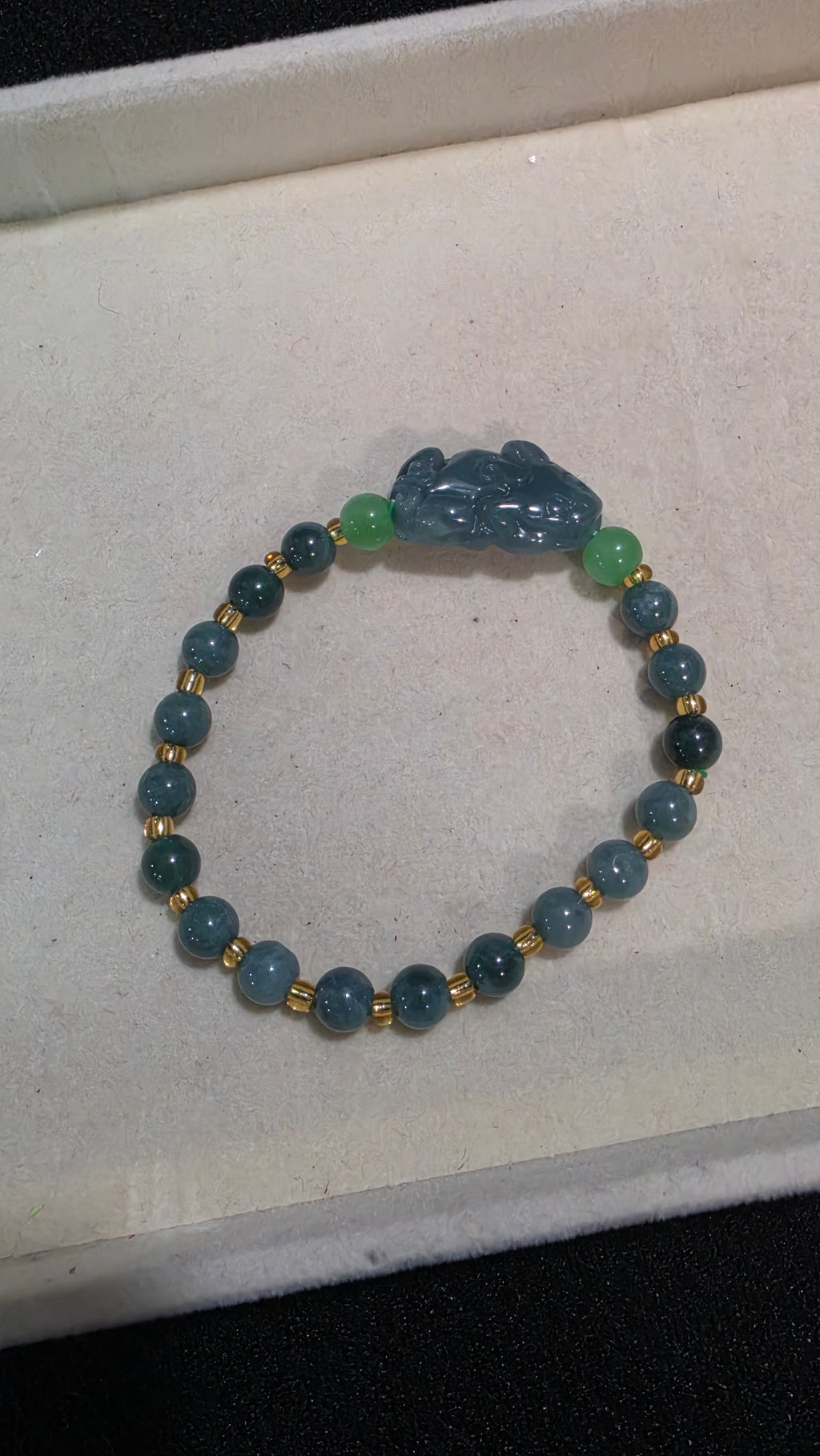 Blue Water Jade Bunny Bracelet