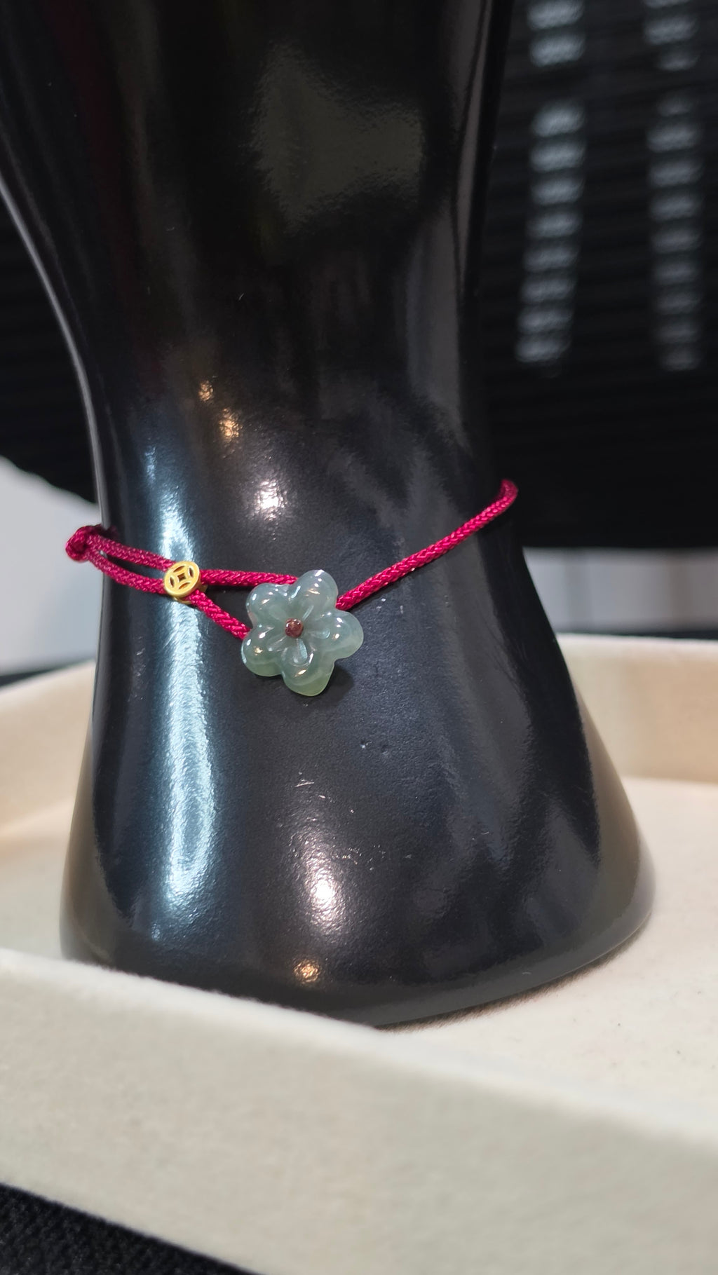 Blue Water Jade Blossom Adjustable Bracelet